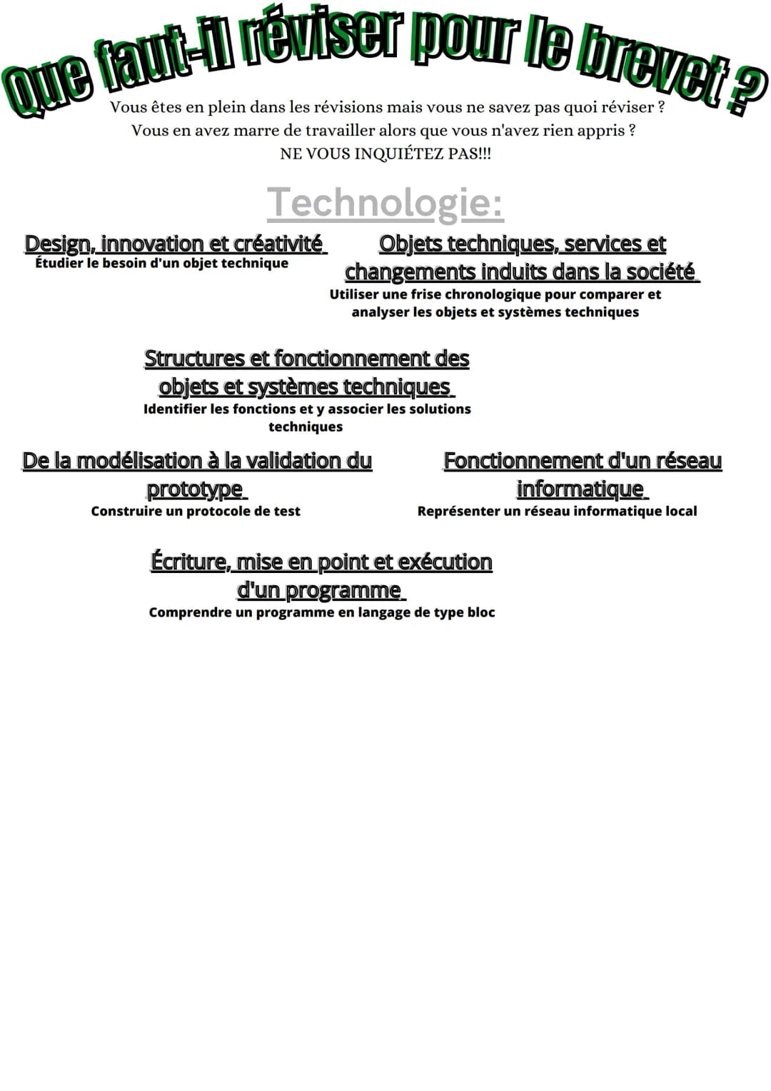 Que faut-il réviser pour le brevet?
Vous êtes en plein dans les révisions mais vous ne savez pas quoi réviser ?
Vous en avez marre de travai