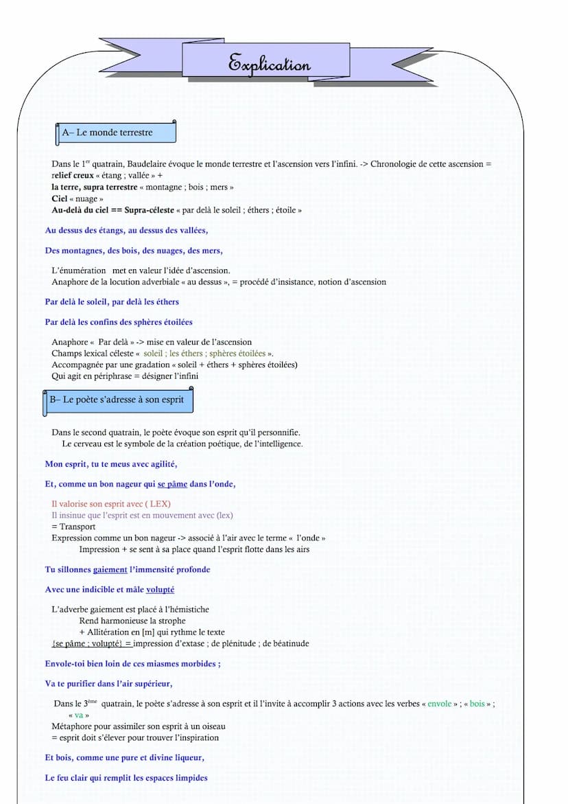 Explication de texte
Introduction
Charles Baudelaire est un poète à la croisée de plusieurs
courants littéraires : le classicisme, le romant