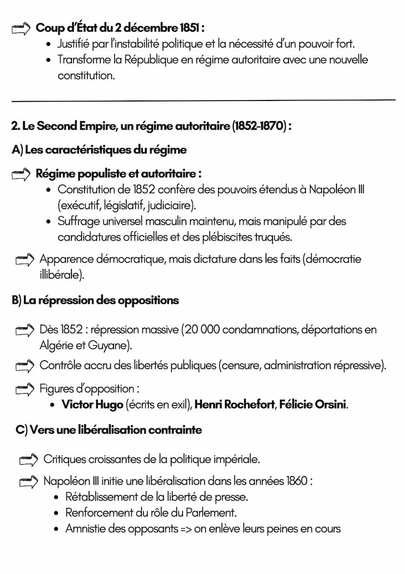 LA FRANCE DANS L'EUROPE DES
NATIONALITÉS : POLITIQUE ET
SOCIÉTÉ (1848-1871)
1. Les idéaux démocratiques et l'échec du projet républicain (18