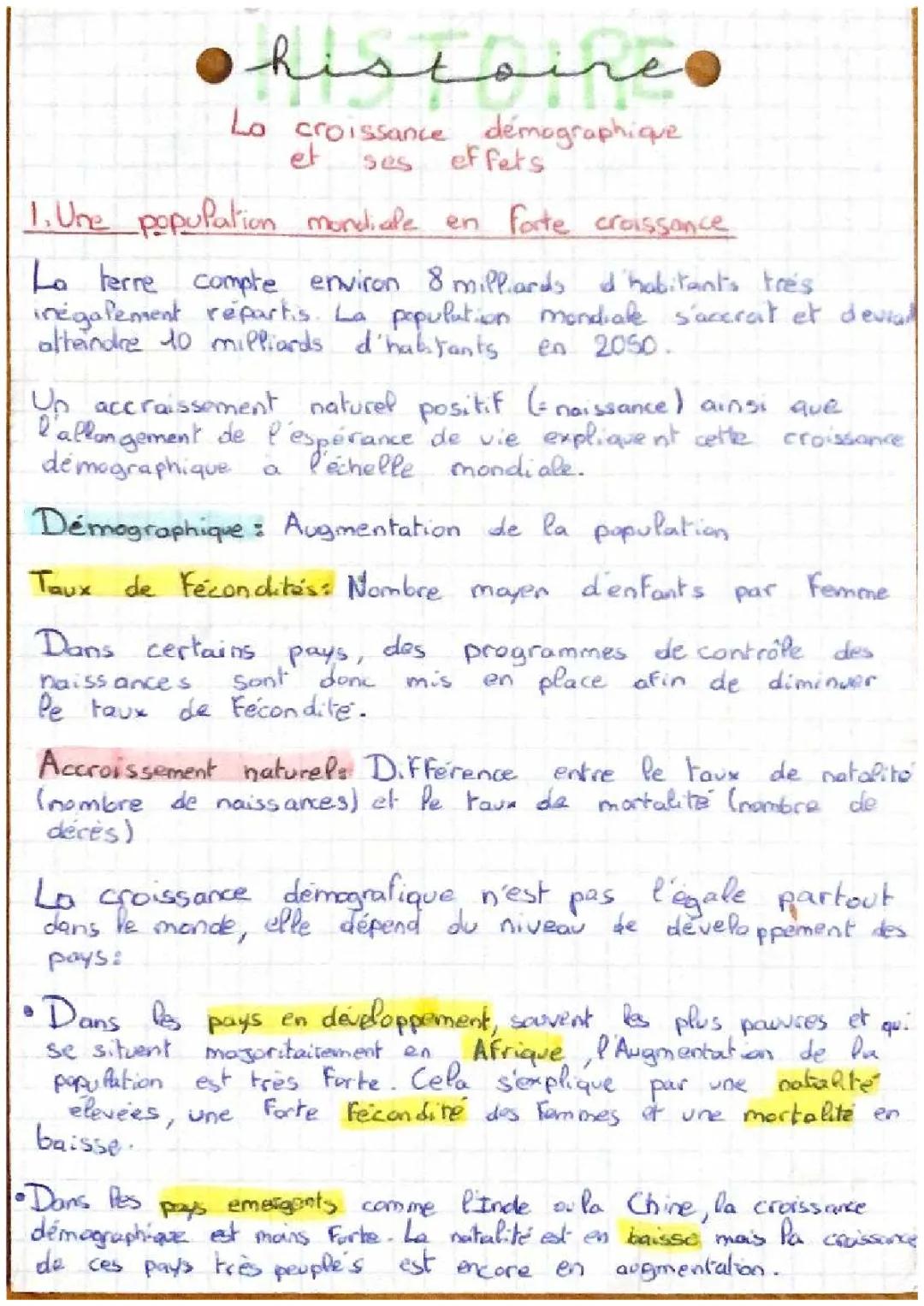 Introduction et Définition de la Croissance Démographique : Causes, Conséquences et Effets sur l'Environnement