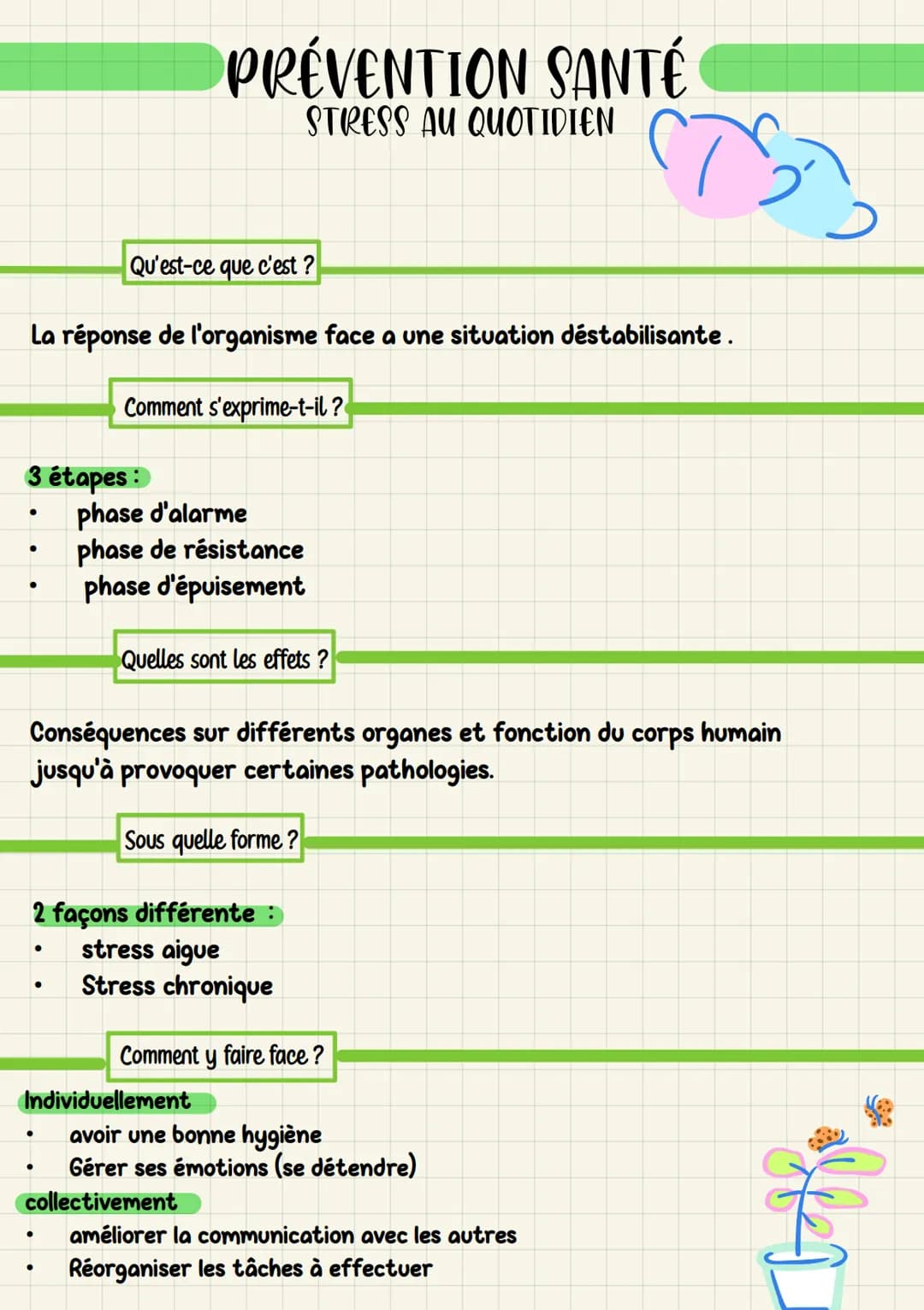3 étapes :
Qu'est-ce que c'est ?
La réponse de l'organisme face a une situation déstabilisante.
Comment s'exprime-t-il ?
●
●
●
PRÉVENTION SA