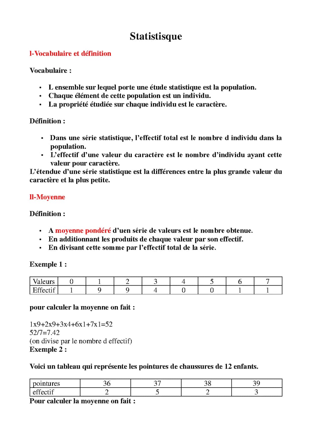 Comment calculer la moyenne pondérée et la médiane en statistique