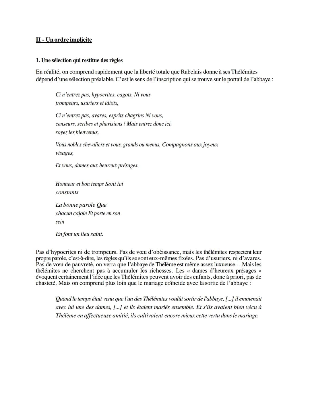 Rabelais, Gargantua, 1535
Dissertation - L'abbaye de Thélème
Introduction
Le XVIe siècle est un siècle de grandes découvertes, géographiques
