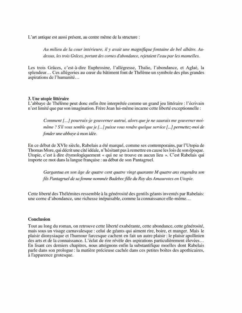 Rabelais, Gargantua, 1535
Dissertation - L'abbaye de Thélème
Introduction
Le XVIe siècle est un siècle de grandes découvertes, géographiques