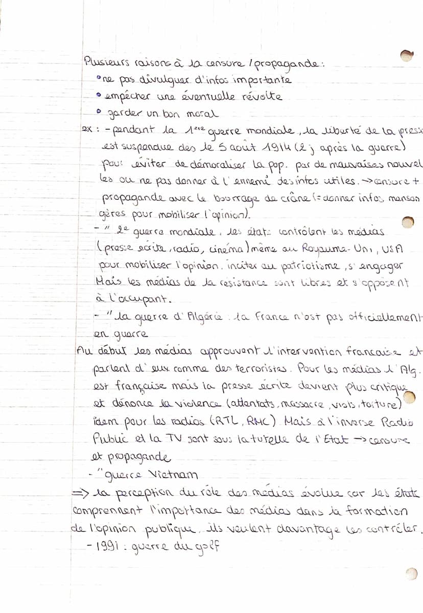 Chapitre 2: Liberté ou contrôle de l'information ? Un debat
politique fondammental
Introduction activité 1
8
Depuis le XIXe siècle, des médi