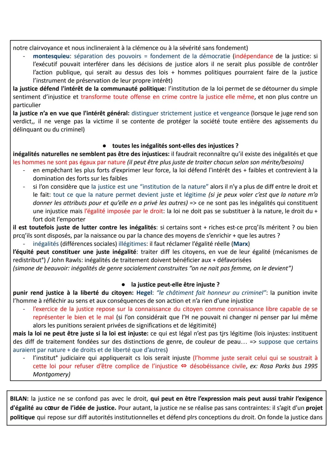 THÈME 6: LA JUSTICE
que l'injustice nous indigne montre que la justice est d'abord une exigence, et même une exigence d'égalité. Le
sentimen