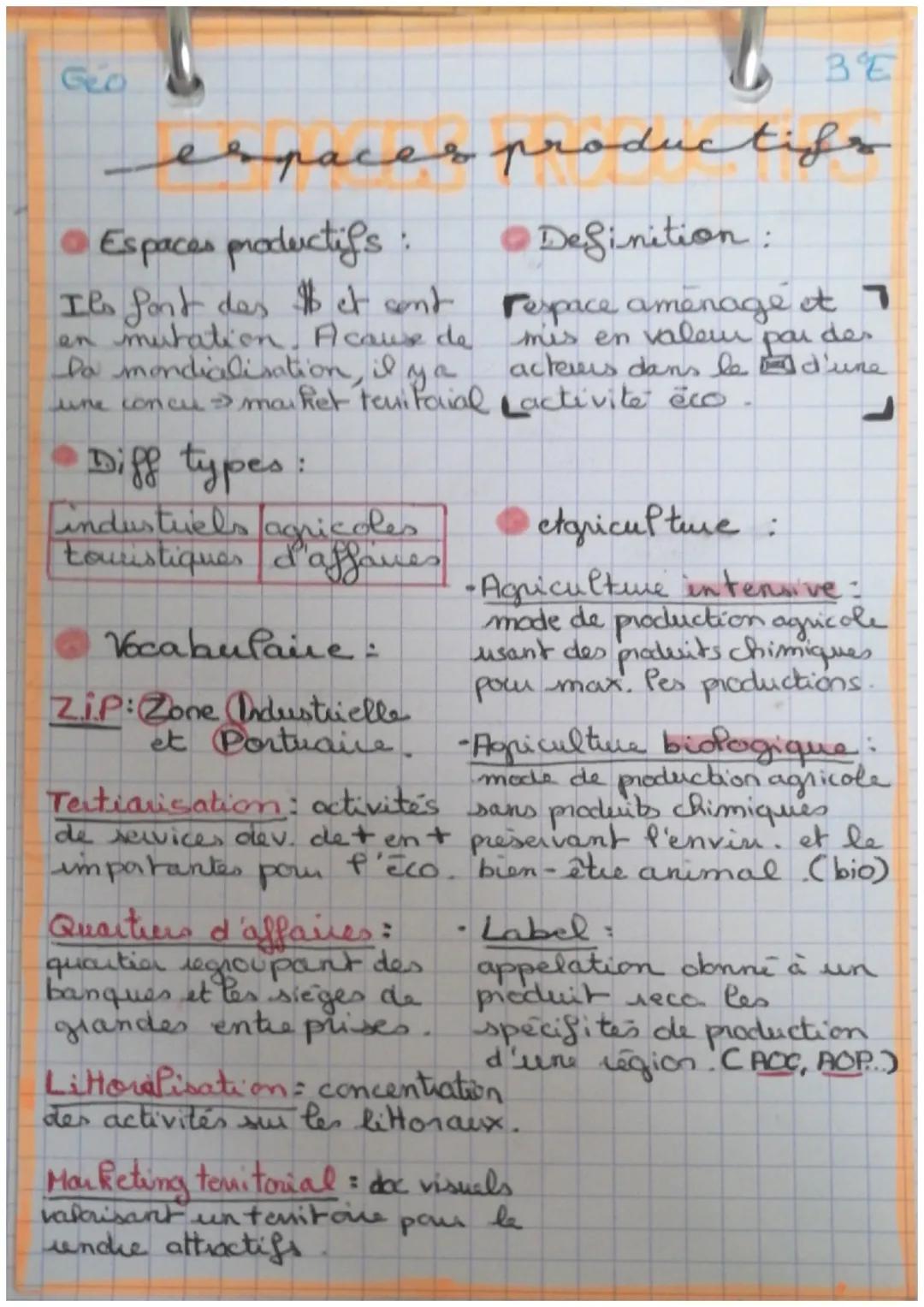 Geo
BE
espaces productifs

• Espaces productifs:
Definition:
Ils font des $ et cont Fespace amenage et 7
en mutation. A cause de mis en vale