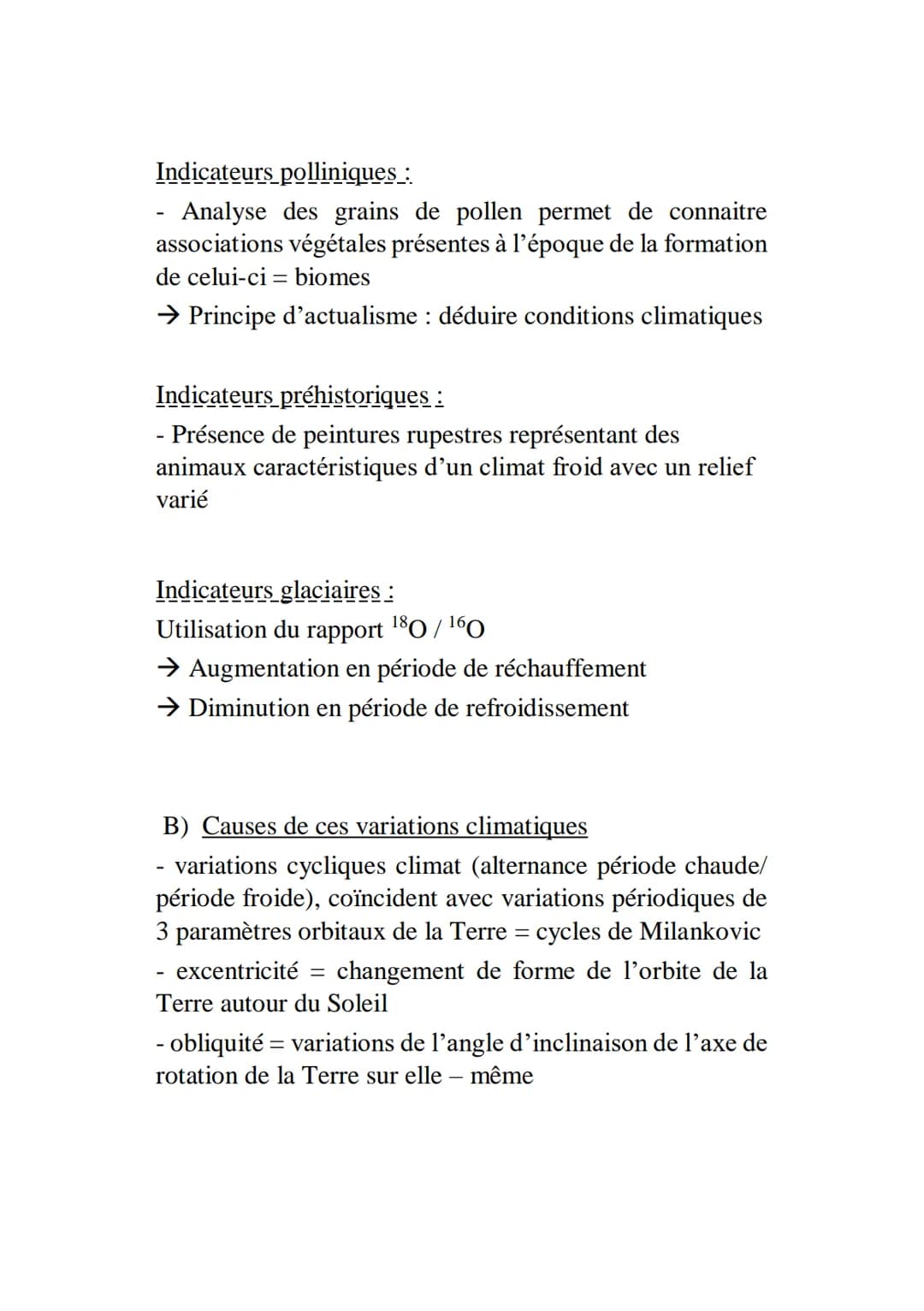 Reconstruire et comprendre les variations
climatiques passées
Quels indices géologiques permettent de
caractériser le dernier maximum glacia