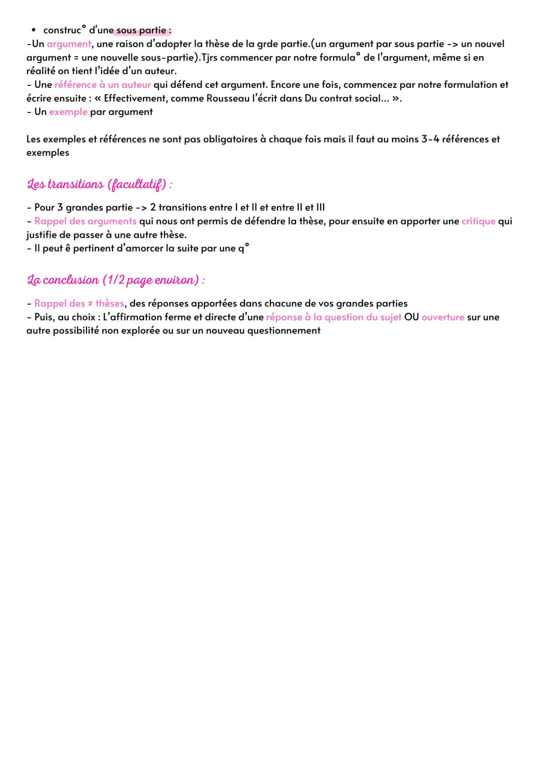 Philosophie
Dissertation
Préparation (au brouillon):
• Choisir le sujet:
- Lecture de chaque sujet -> 15min environ
-Choix définitif sans re
