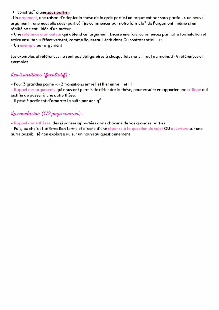 Philosophie
Dissertation
Préparation (au brouillon):
• Choisir le sujet:
- Lecture de chaque sujet -> 15min environ
-Choix définitif sans re