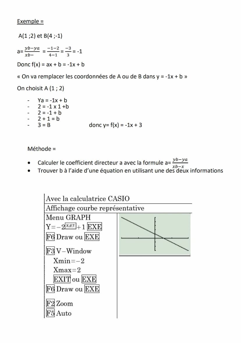 Une fonction est dite affine si elle peut s'écrire f(x) = ax + b avec a et b deux
nombres.
La courbe représentative d'une fonction affine es