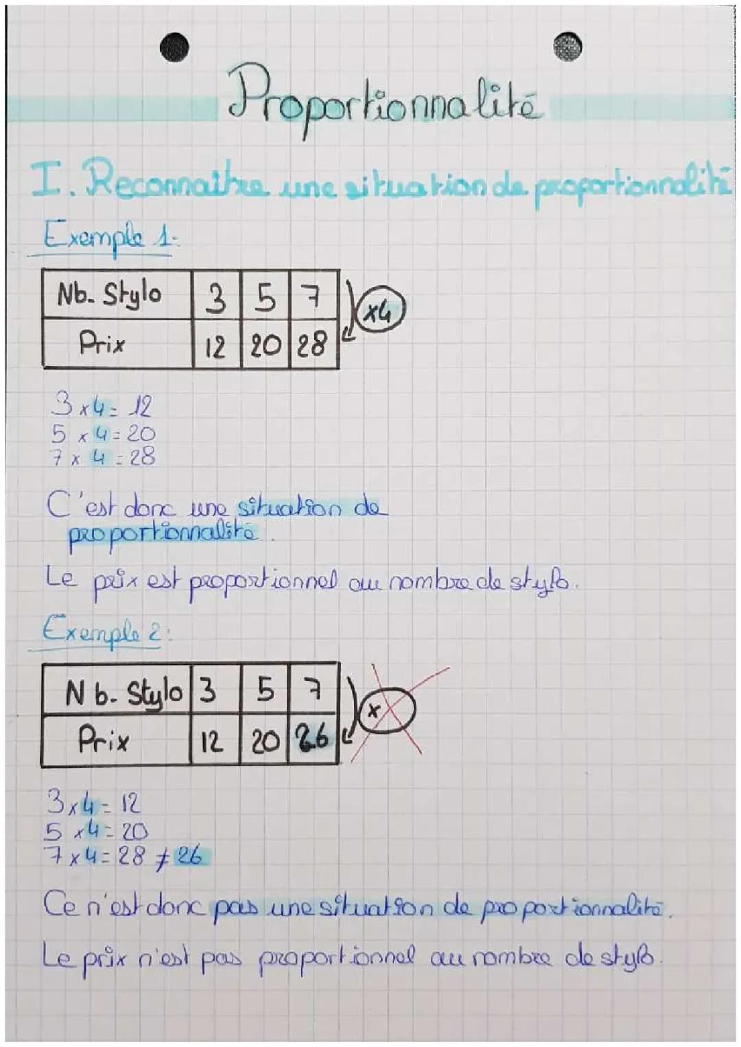 Apprends à reconnaître une situation de proportionnalité!