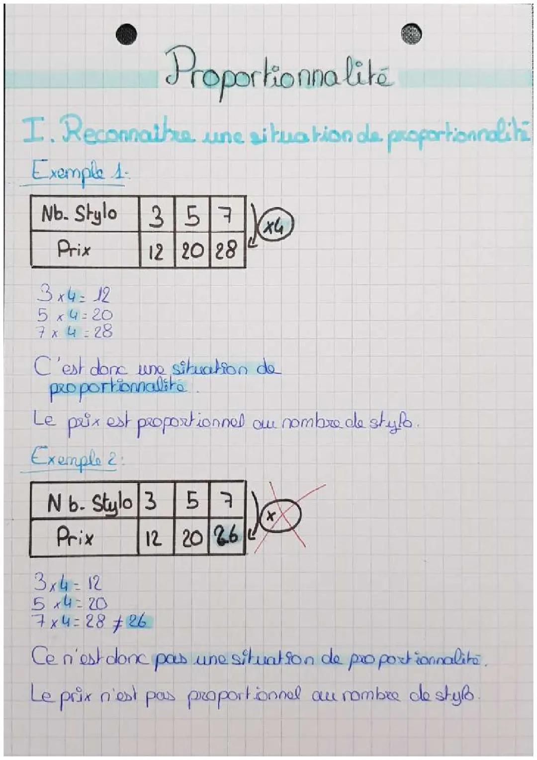 Apprends à reconnaître une situation de proportionnalité!