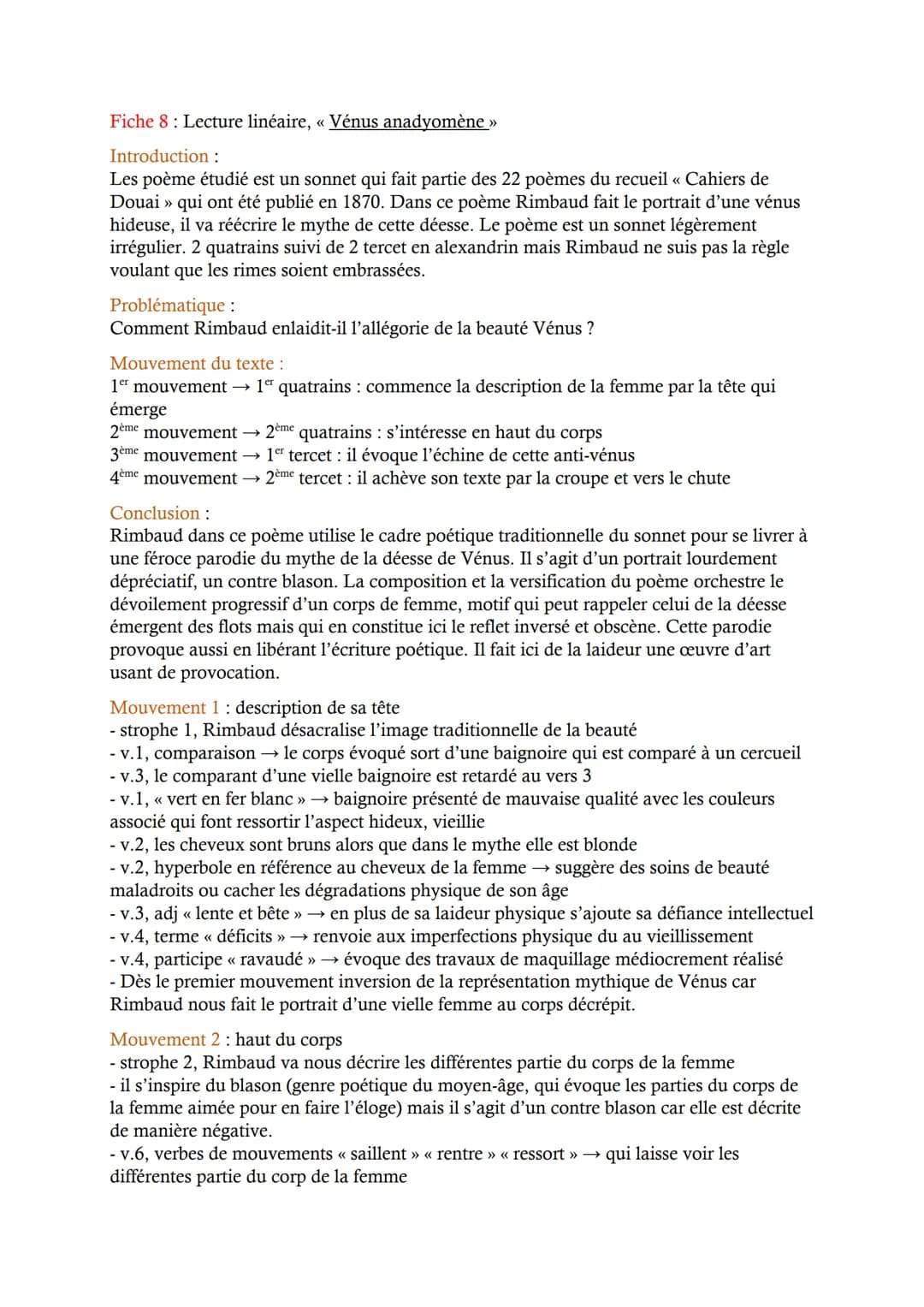 
<h2 id="introduction">Introduction</h2>
<p>Le poème étudié est un sonnet qui fait partie des 22 poèmes du recueil "Cahiers de Douai", publi