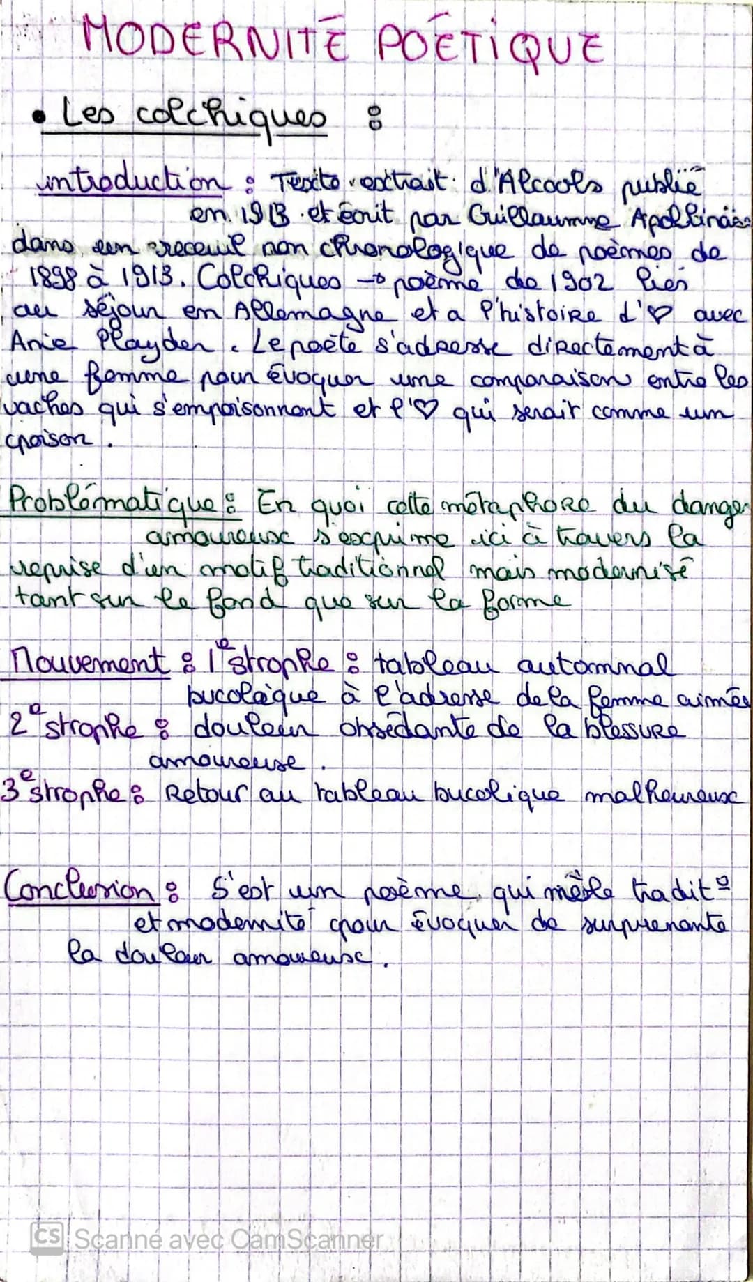 MODERNITE POETIQUE
• Les colchiques :
▸
introduction : Texto extrait d'Alcools publie
en 19B et eout par Guillaume Apollinaise
dans een rece