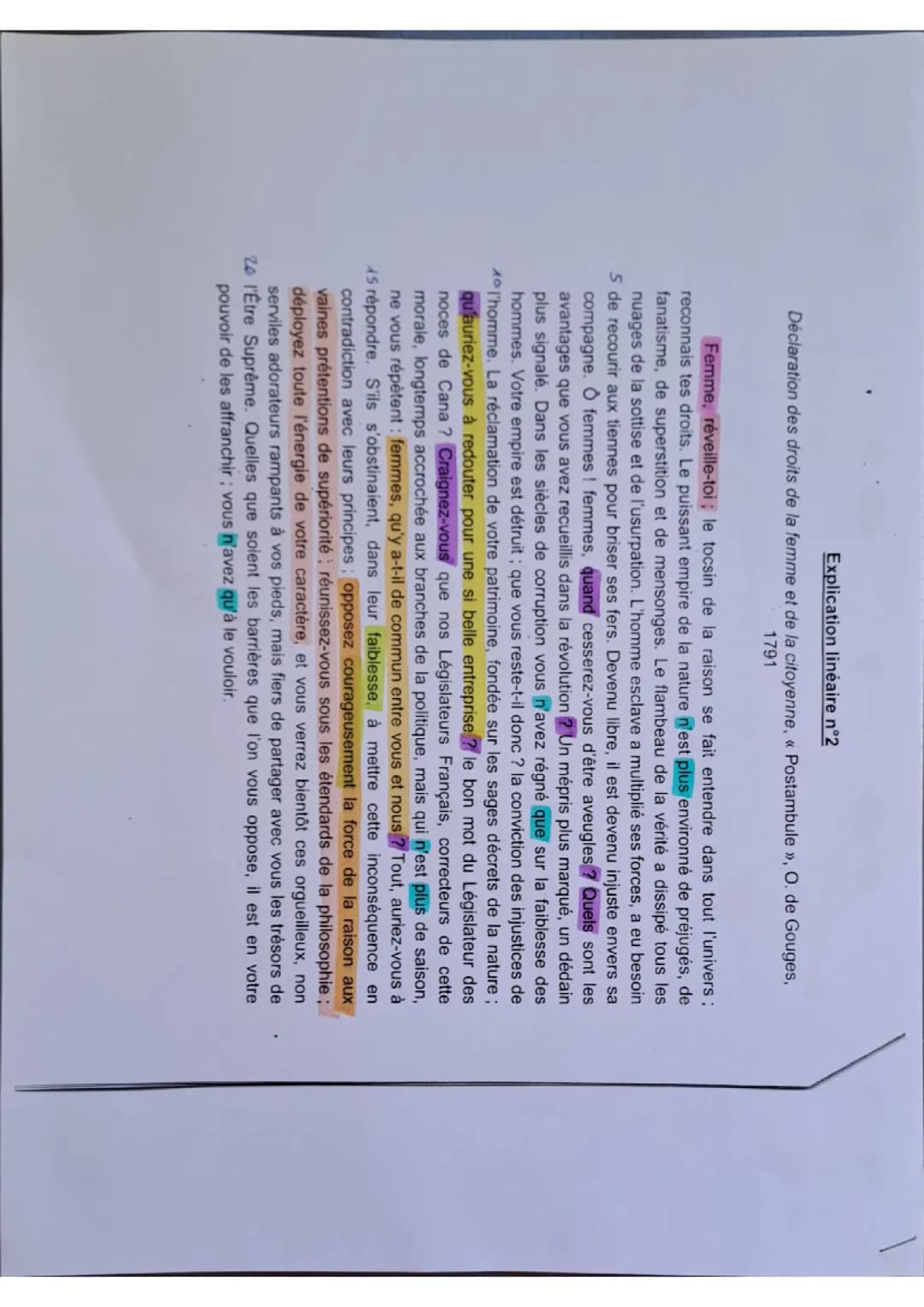 Explication linéaire "Postambule DDFC" 