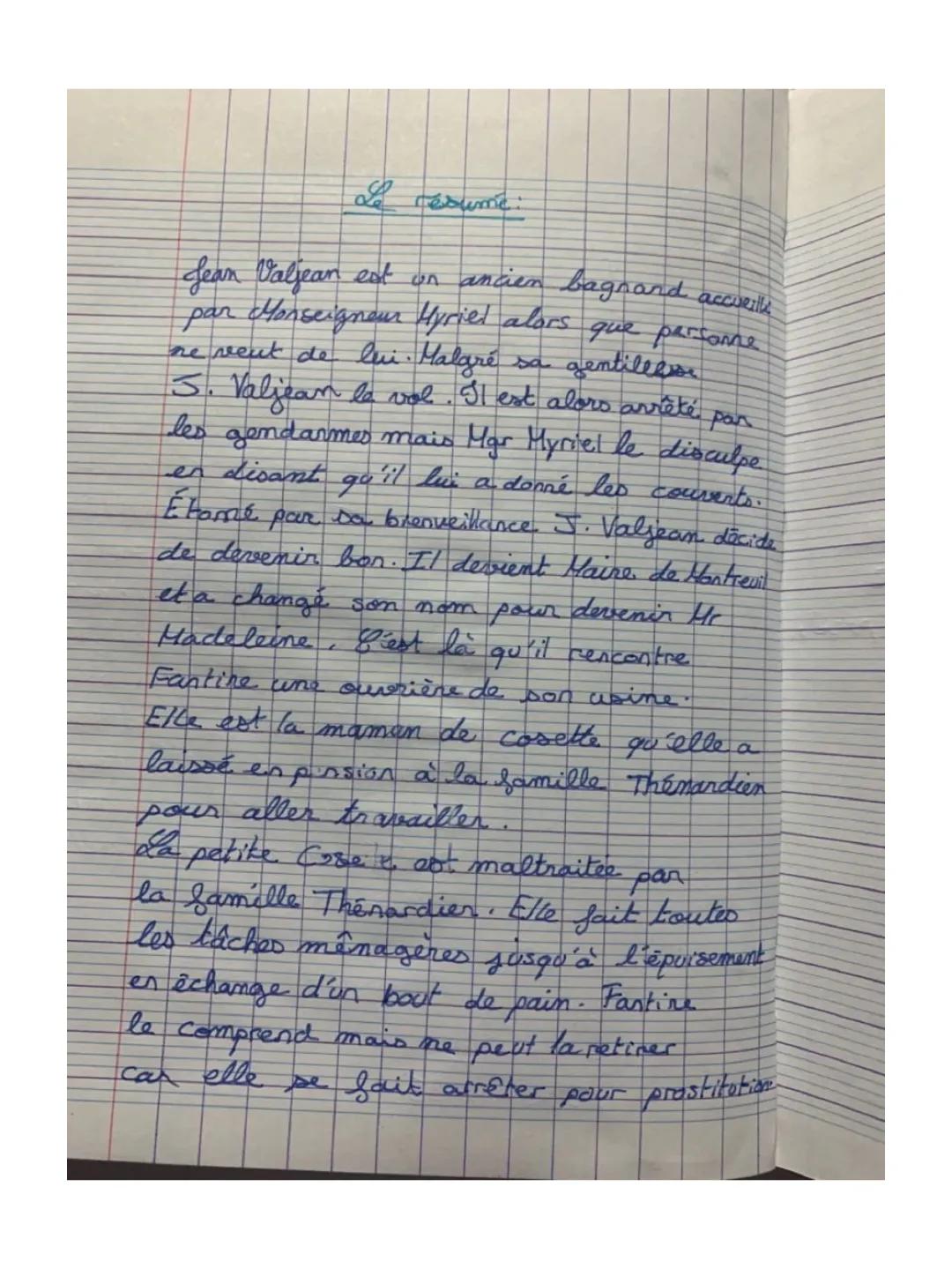 Les Misérables Résumé Court - Analyse de Cosette et Jean Valjean