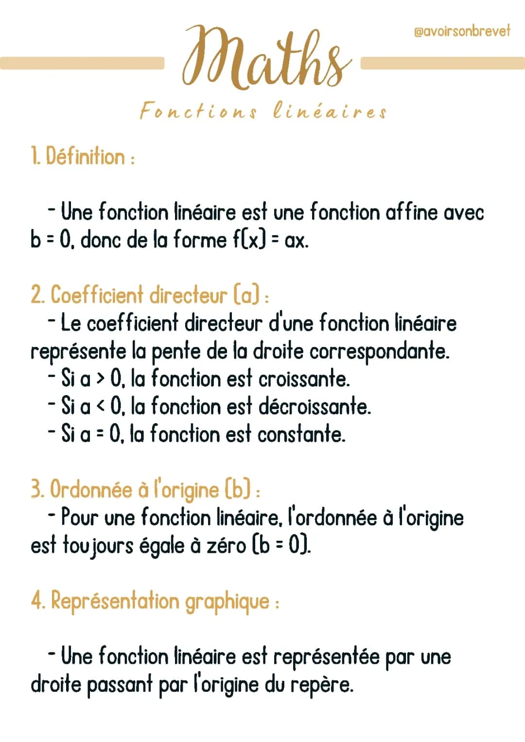 Qu'est-ce qu'une fonction linéaire en maths ?