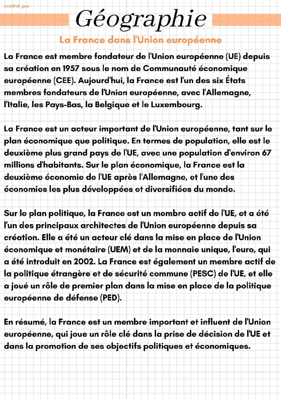La France dans l'Union européenne