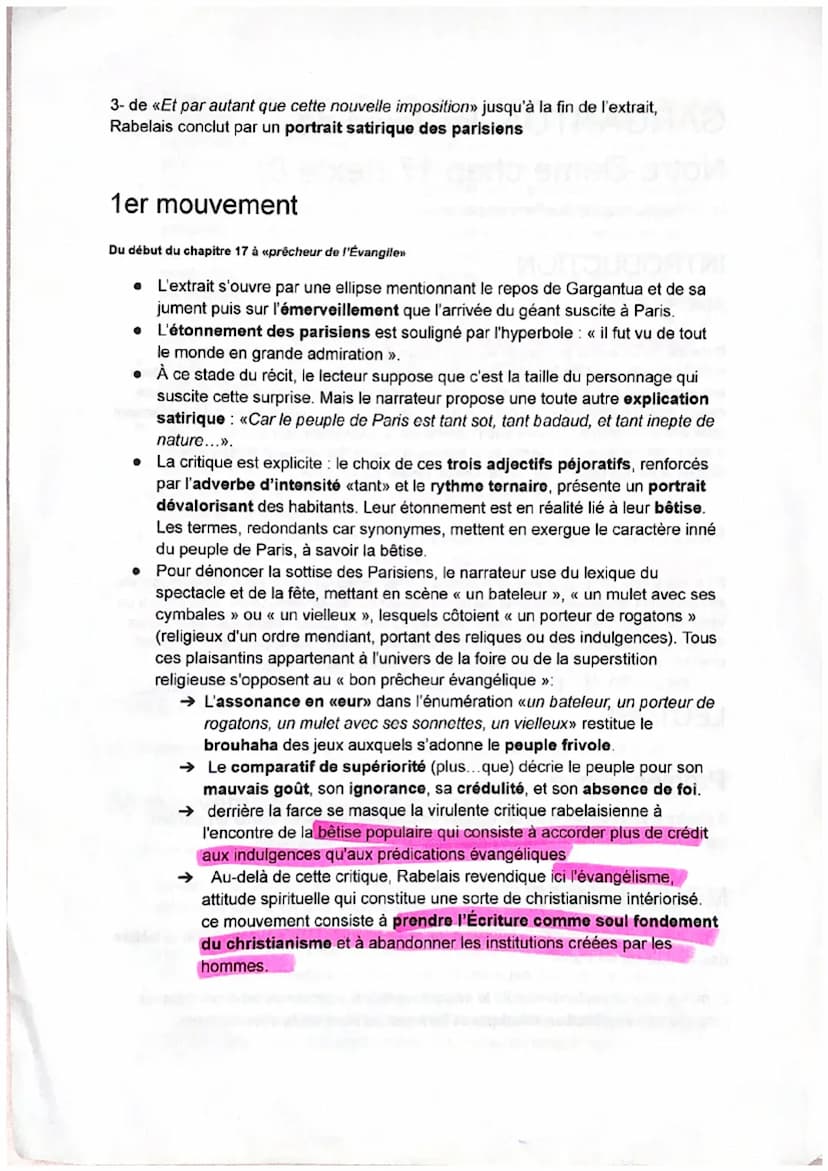 GARGANTUA-
les tours de
Notre-Dame chap 17 (texte )
Du début du chapitre à « fiers en parler. >>
INTRODUCTION
AMORCE
Rabelais est un auteur 