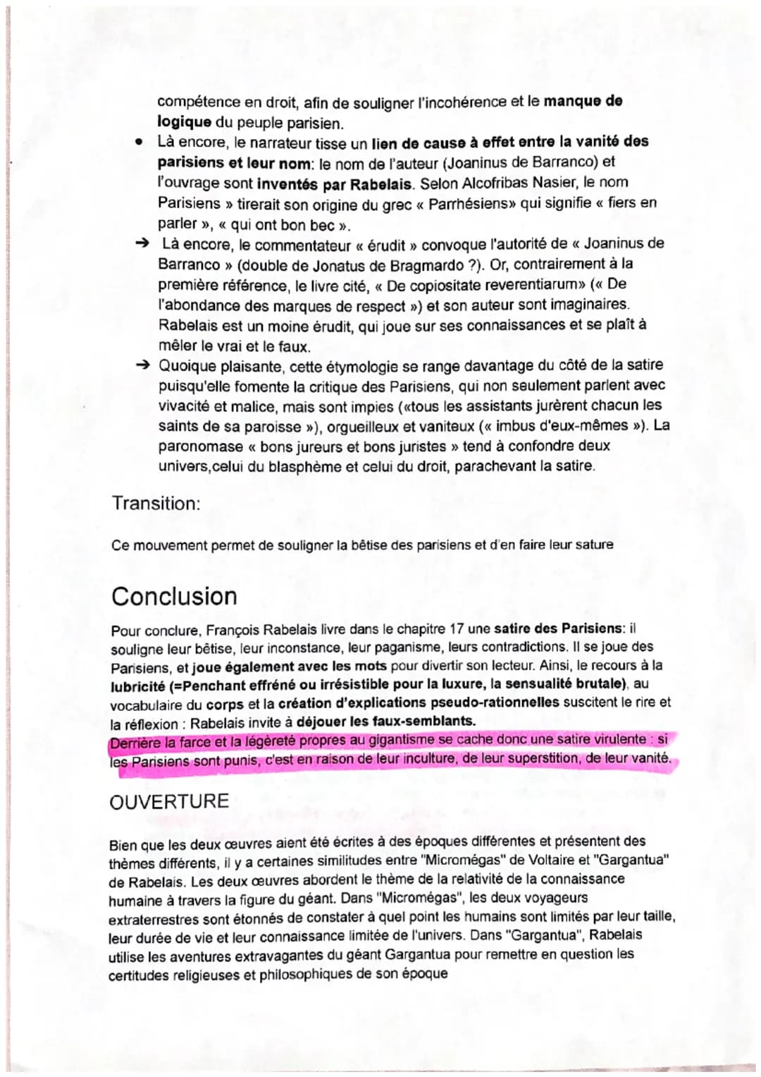 GARGANTUA-
les tours de
Notre-Dame chap 17 (texte )
Du début du chapitre à « fiers en parler. >>
INTRODUCTION
AMORCE
Rabelais est un auteur 