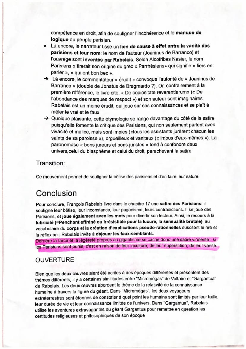 GARGANTUA-
les tours de
Notre-Dame chap 17 (texte )
Du début du chapitre à « fiers en parler. >>
INTRODUCTION
AMORCE
Rabelais est un auteur 
