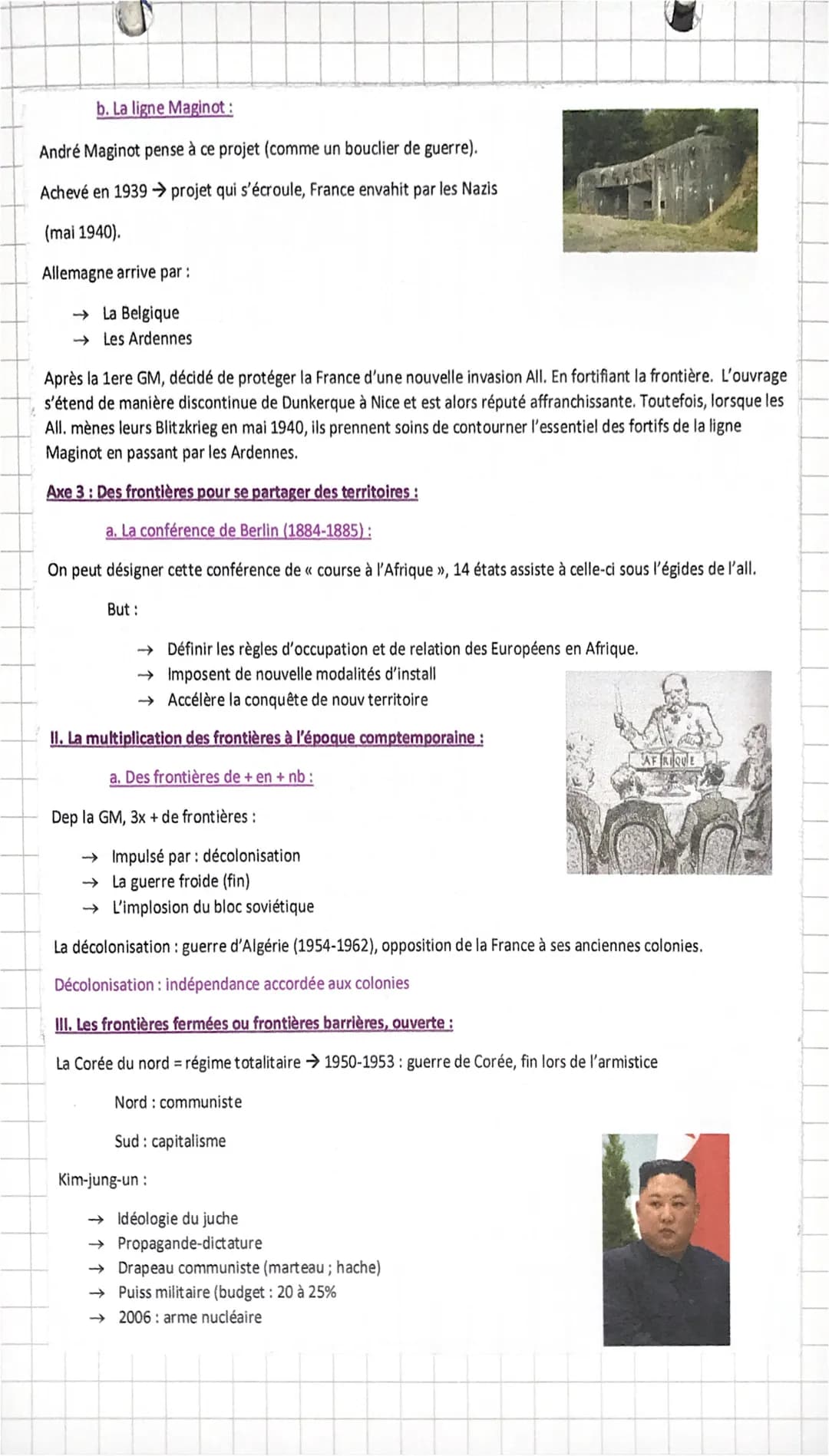 b. La ligne Maginot:
André Maginot pense à ce projet (comme un bouclier de guerre).
Achevé en 1939 projet qui s'écroule, France envahit par 