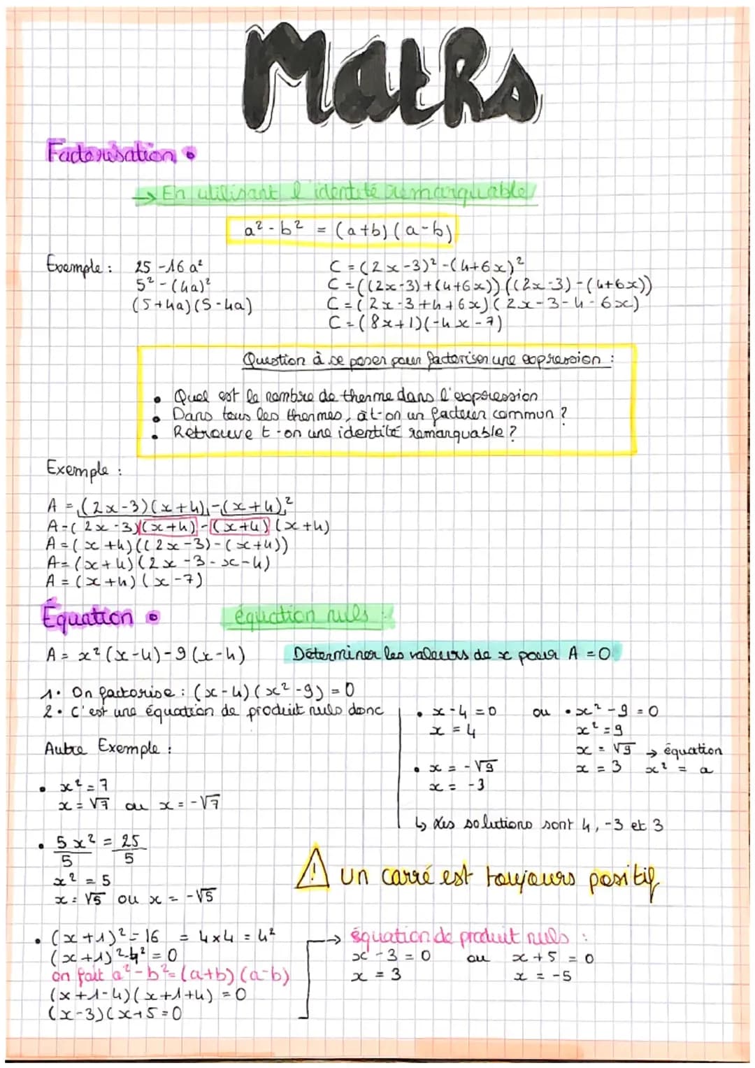 Resolution Algébruque •
3(2-x) = 5 x-7
3x2 + 3x (-x)
6-3x = 5x - 3
-5x-3-6-7
= -13
-8x
x
= 13
8
-2x = -3
-2
2
X=-3-3
322
473
Fonction
Trouve