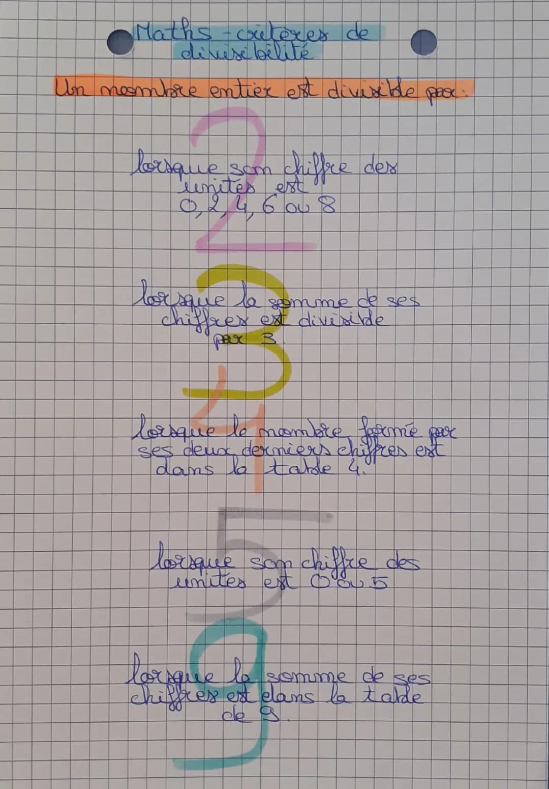 Comment savoir si un nombre est divisible par 2, 3, 4, 5, 6, 7, 8, 9, 11 - Fiche et Exercices PDF