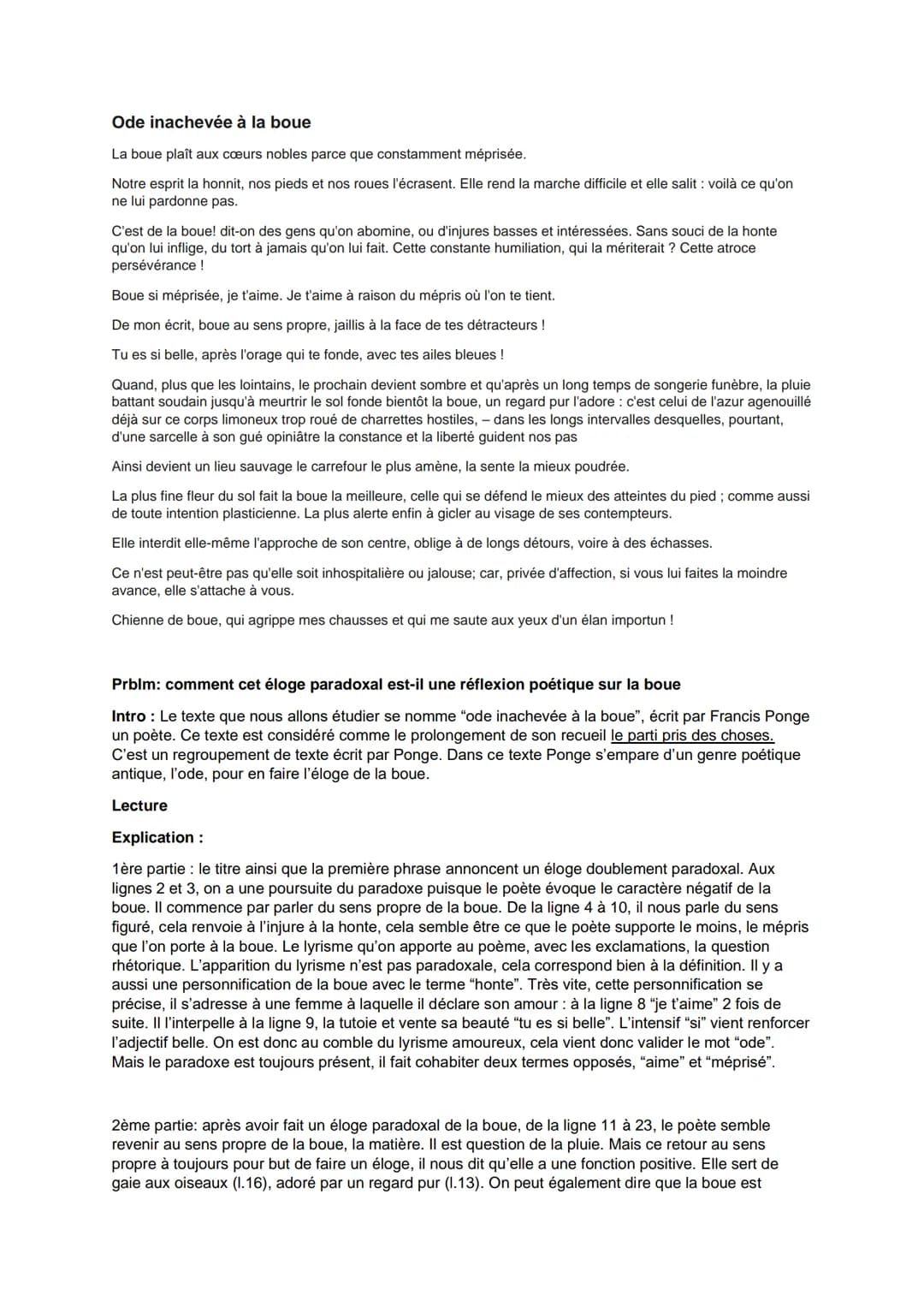 Ode inachevée à la boue
La boue plaît aux cœurs nobles parce que constamment méprisée.
Notre esprit la honnit, nos pieds et nos roues l'écra