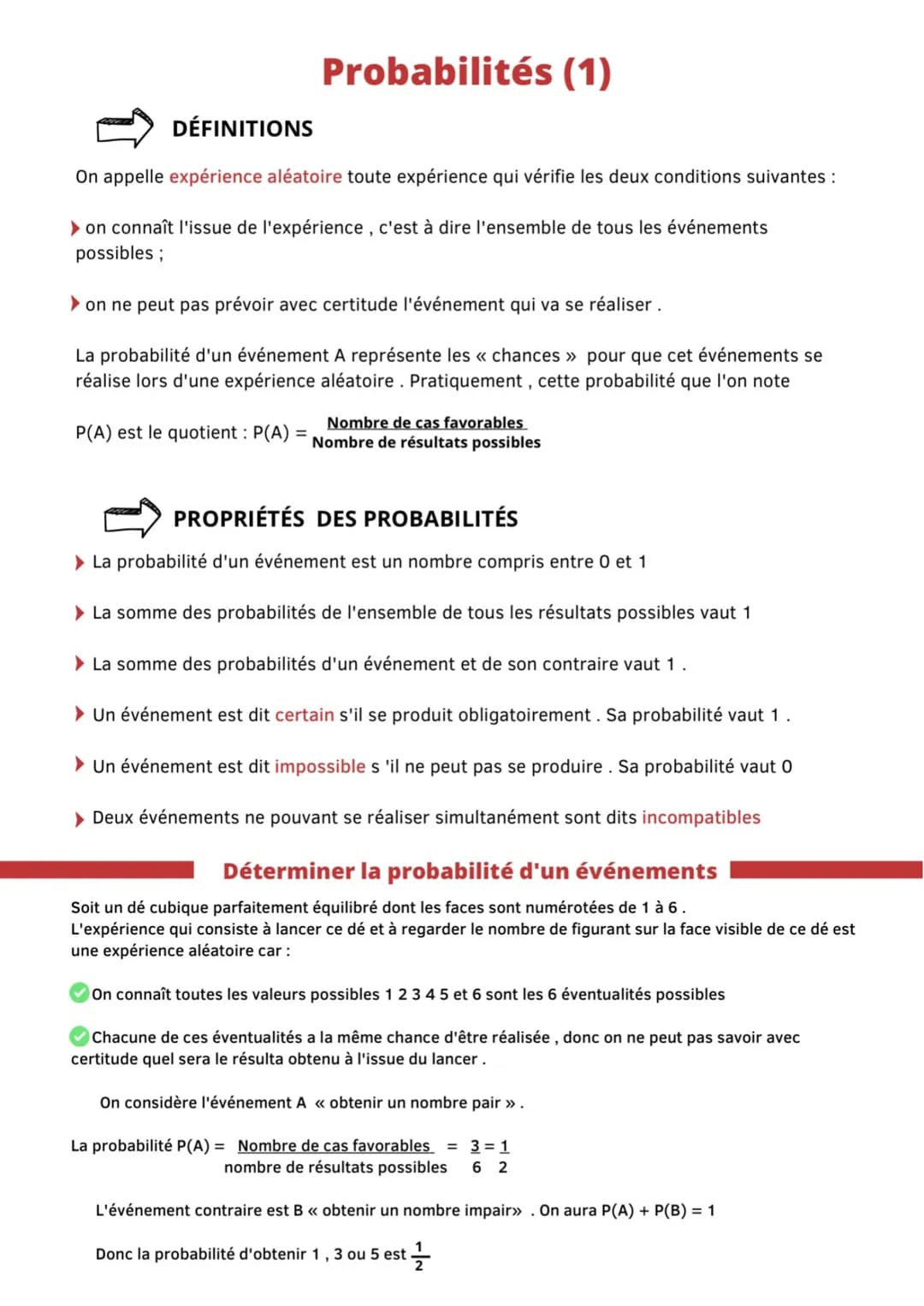 Probabilités (2)
EXPÉRIENCE ALÉATOIRE À DEUX ÉPREUVES
Considérons une urne contenant 4 boules violettes et 3 boules bleues, toutes
indiscern