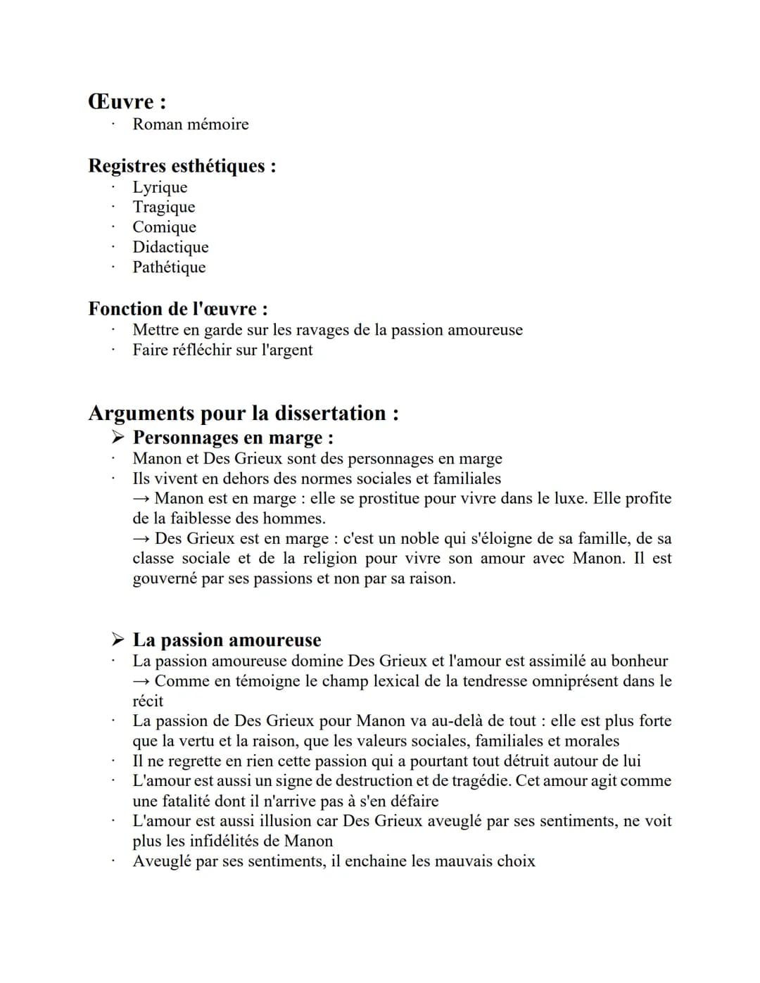 MANON LESCAUT, 1753
Résumé de l'œuvre :
Personnages:
Manon Lescaut issu d'un milieu modeste, elle incarne la luxure et l'envie.
Elle enfrein