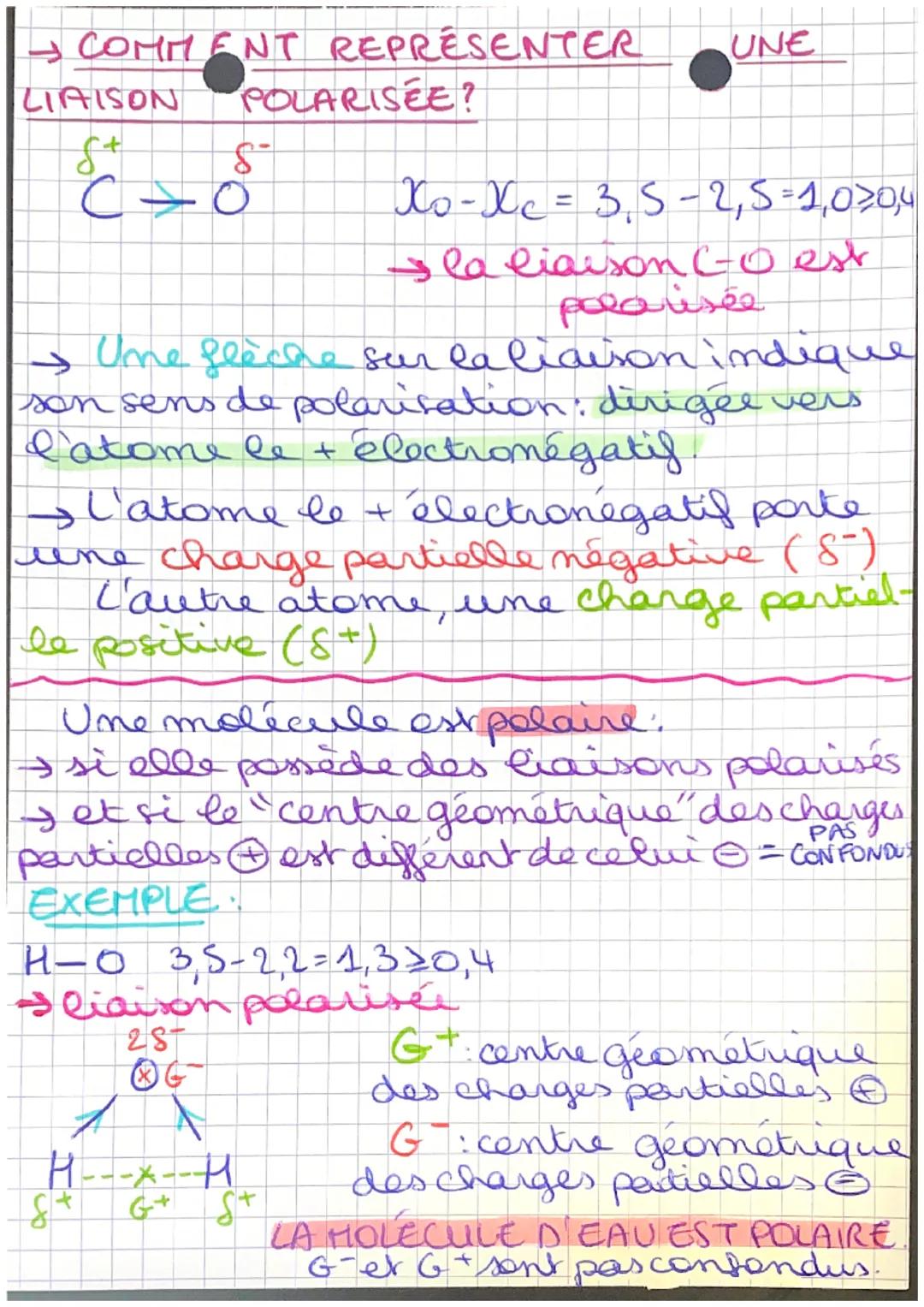 PHYSIQUE
CHIMIE
POLAIRE OU APOLAIRE ??
XS+ S
→ LA POLARITÉ
DES MOLECULES.
formule: <AX = XS -
+ grande
F
exemple.
Valeur
1 + petite
valeur
H