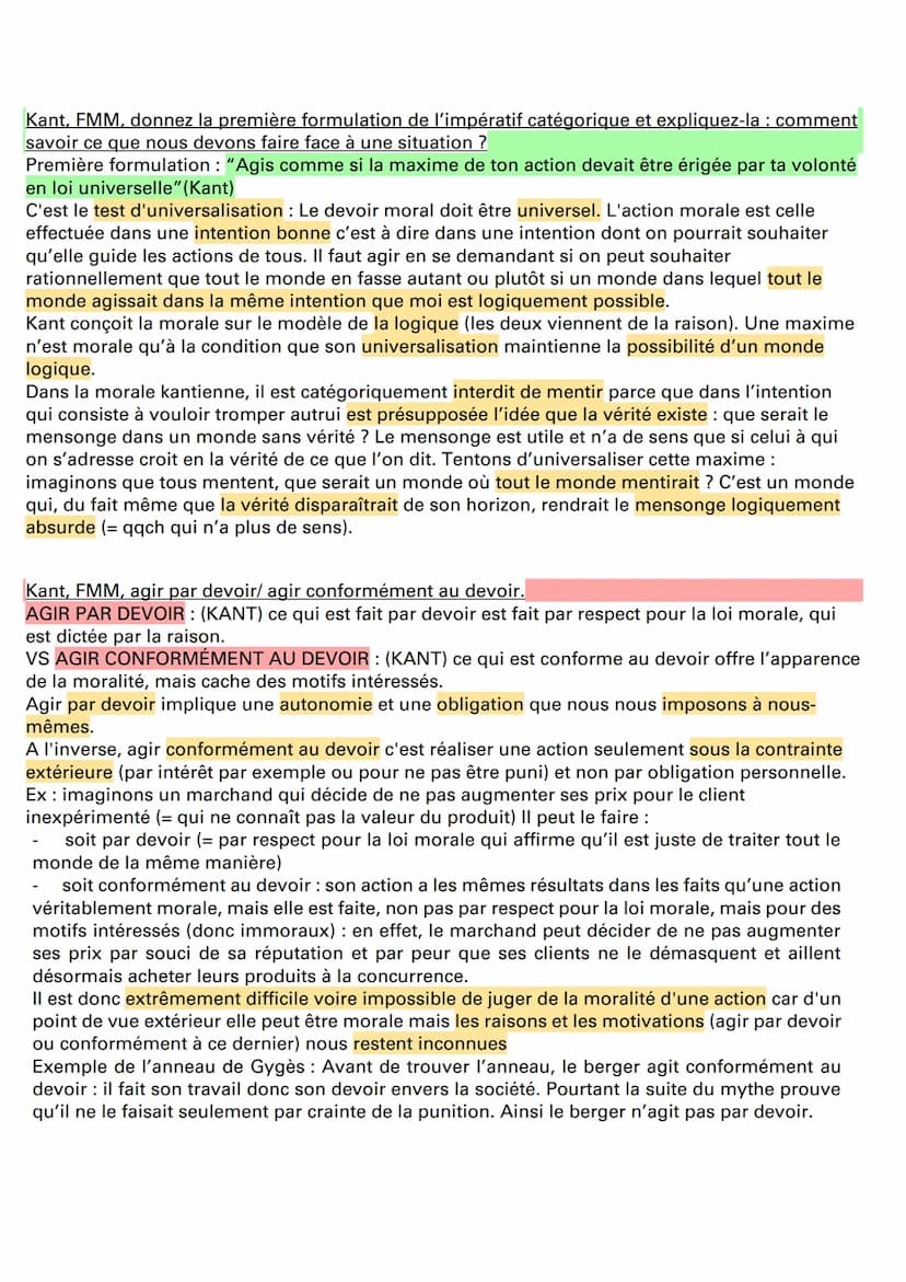 DEVOIR
Kant, FMM : Peut-on se fier à ses sentiments pour agir moralement ?
Kant, dans son ouvrage Fondement de la métaphysique des mœurs (17