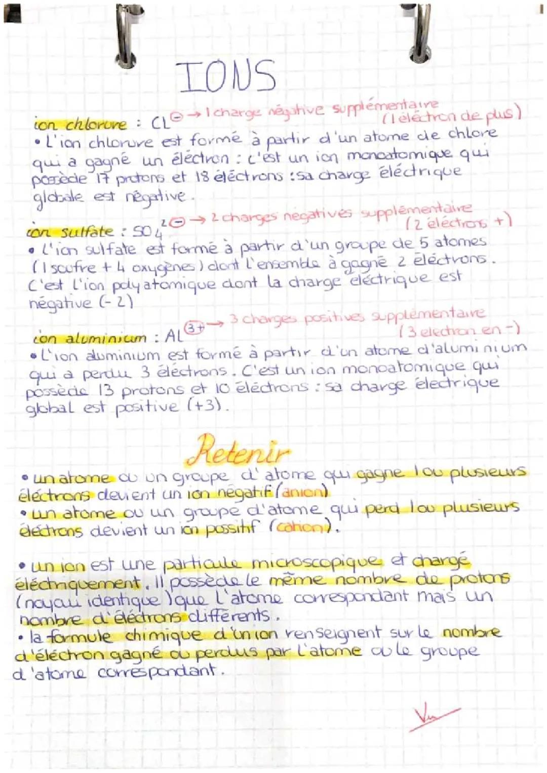 Cours atome 3ème PDF et exercices corrigés: Masse, Ions et Ordre de Grandeur