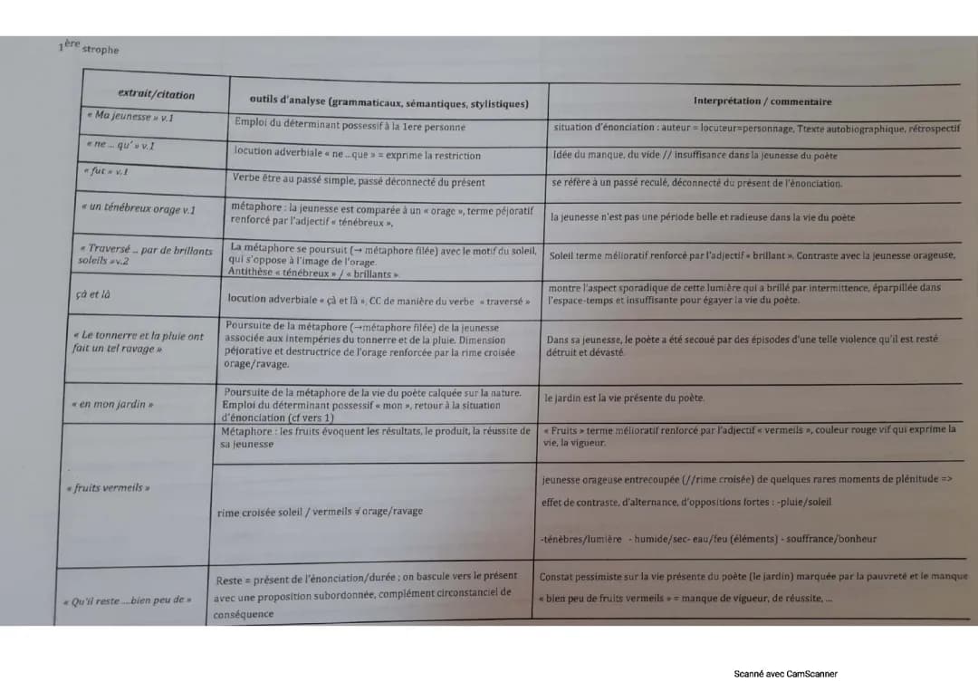 Analyse linéaire L'ennemi de Baudelaire - Résumé et Commentaire Composé