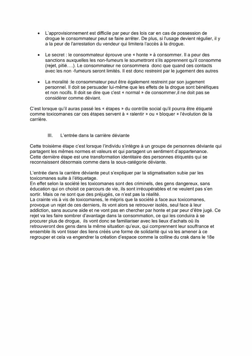 En quoi les processus sociaux
peuvent expliquer la toxicomanie ?
La toxicomanie désigne l'habitude de consommer de façon régulière et import