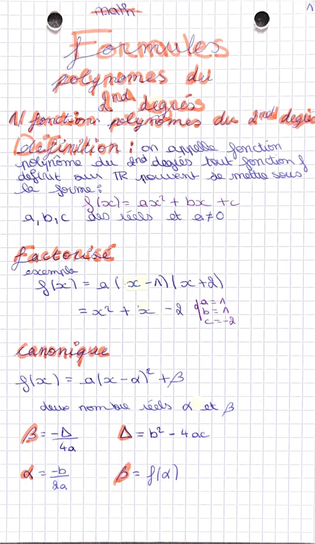 Polynôme du Second Degré - Cours et Exercices Corrigés PDF