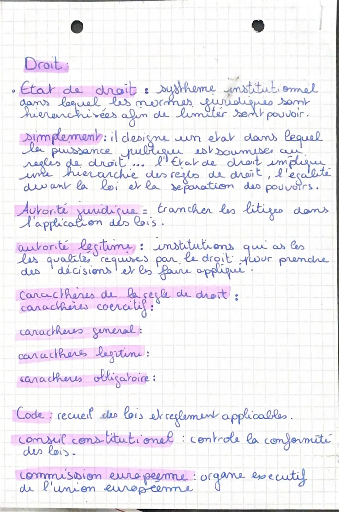 O
Droit
Etat de droit : systheme institutionnel
dans lequel les normes juridiques sont
hierarchivées afin de limiter sont pouvoir.
simplemen