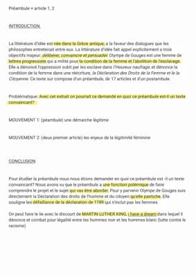 Know OLYMPE DE GOUGES, préambule + article 1 et article 2 thumbnail