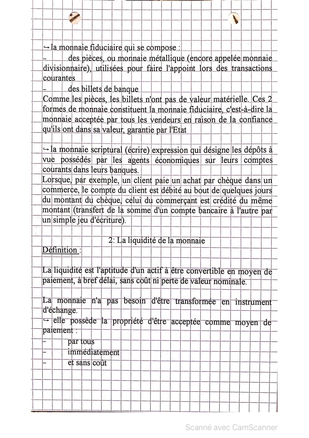 Ensemble des moyens de paiement à la disposition des agents
économiques pour régler leurs échanges.
Le rôle de la monnaie :
La monnaie a 3 f