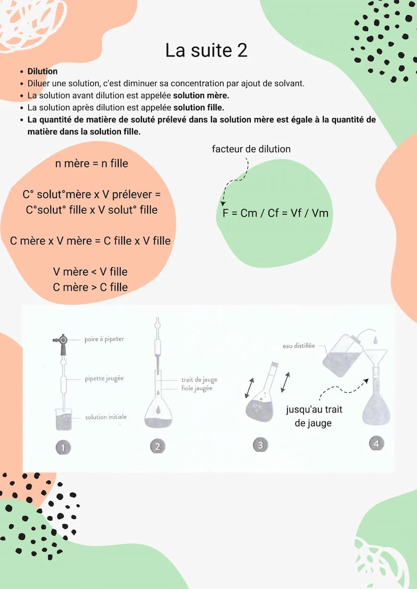 Quantité de matière et concentration
• Une mole d'entités (atomes, molécules, ions...) contient un nombre égal à 6,02.10e23
entités. Cette v