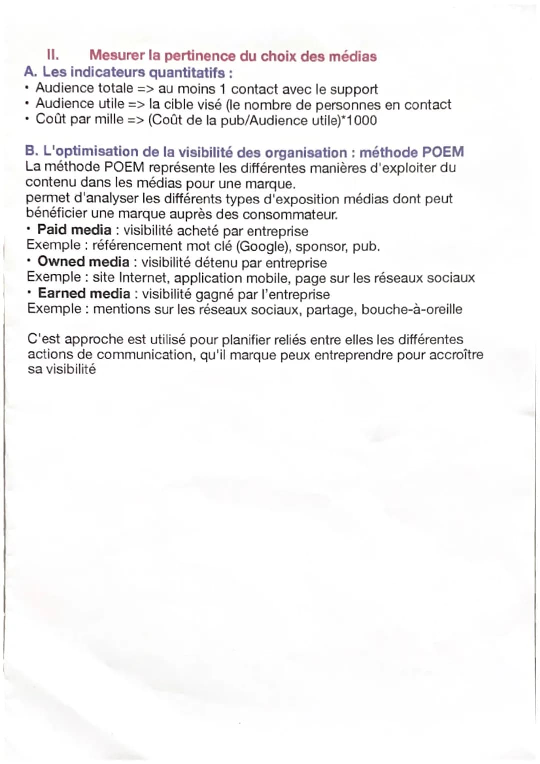 Chapitre 12 : Le choix des supports de communication
Comment et par quels moyens les organisations
communiquent-elles ?
Copy strategy => mét
