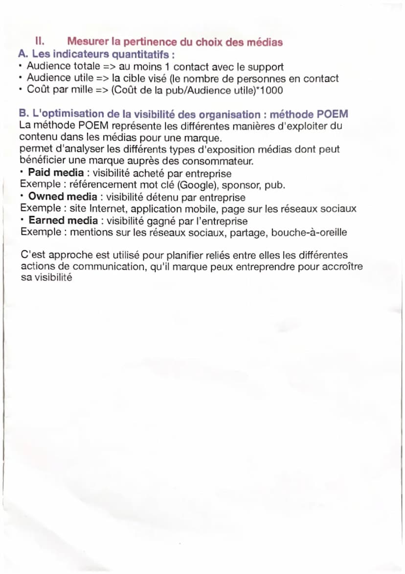 Chapitre 12 : Le choix des supports de communication
Comment et par quels moyens les organisations
communiquent-elles ?
Copy strategy => mét