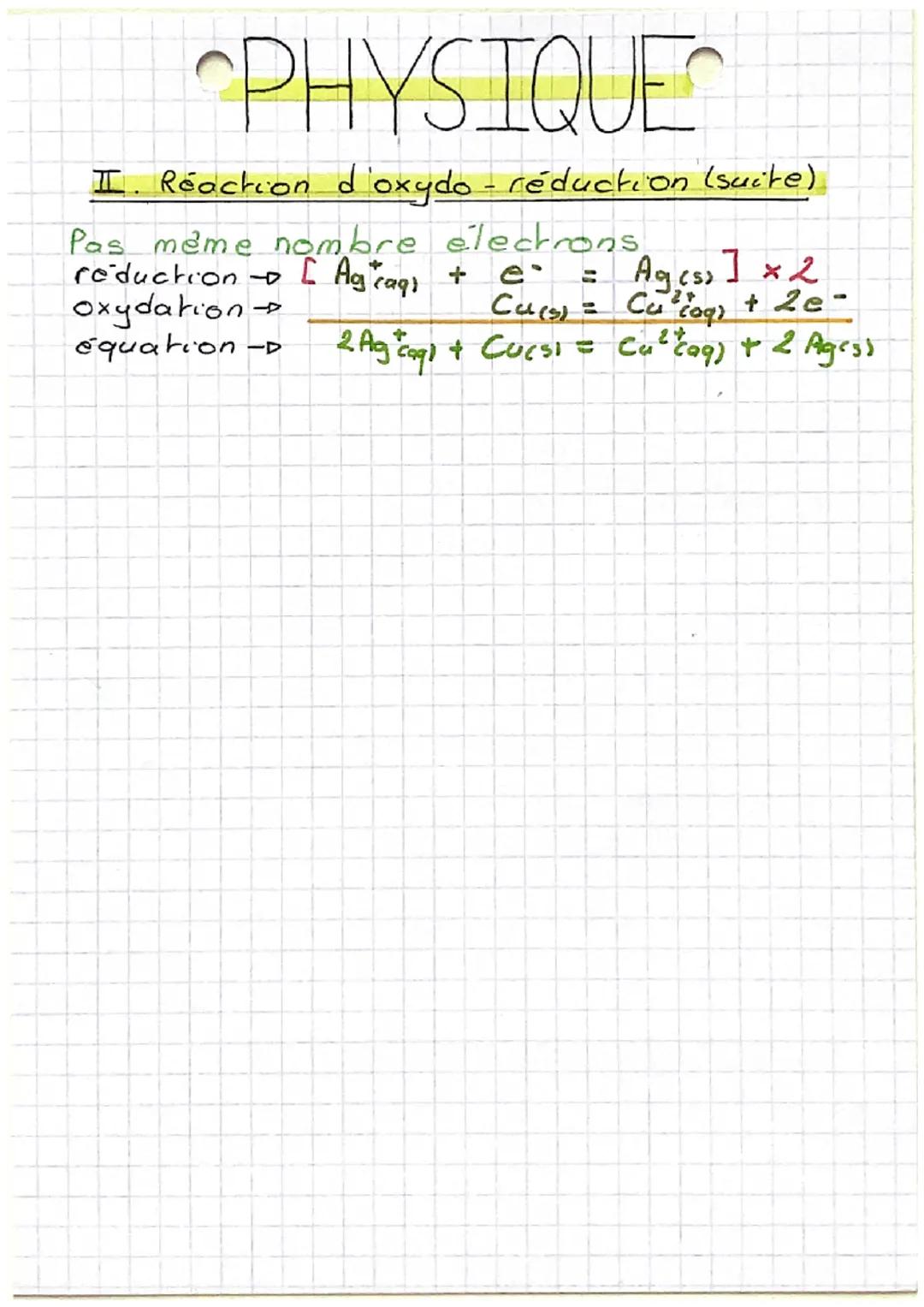 # PHYSIQUE

COL - Oxydoréduction

I. Les oxydants et les réducteurs.

*   un oxydant est une entité capable de capter
    un ou plusieurs él
