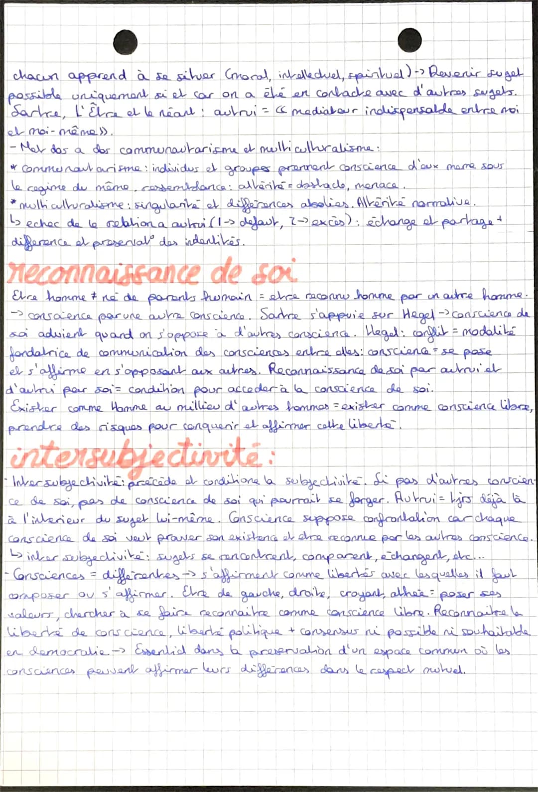 conscience.
critique du cogito
* Descartes : « cogito ergo sum »): cogito= condition indispensable
pour acceder à la conscience de soi. Pres