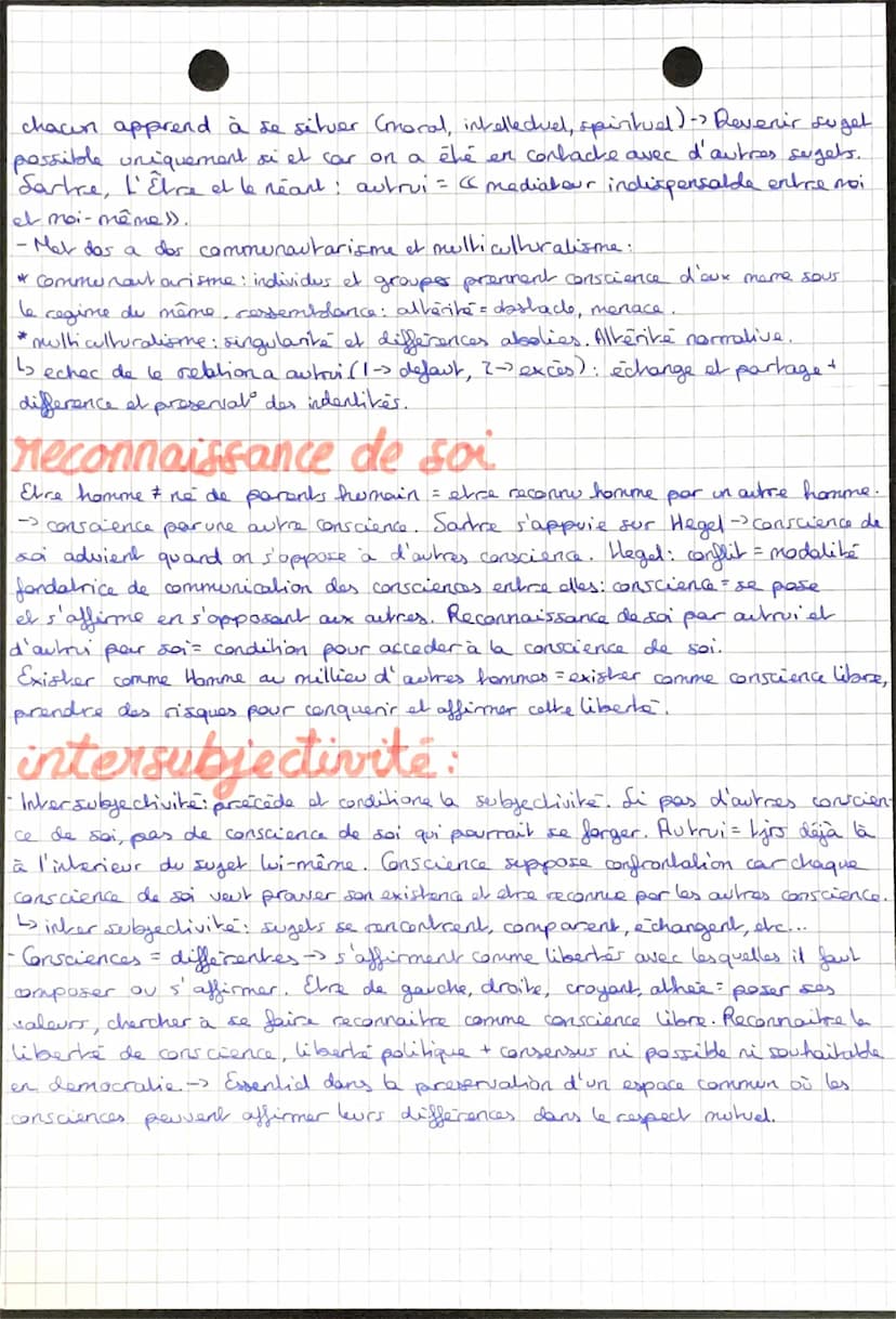 conscience.
critique du cogito
* Descartes : « cogito ergo sum »): cogito= condition indispensable
pour acceder à la conscience de soi. Pres