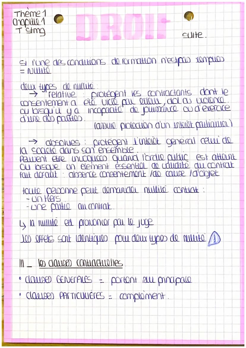Theme 1
Chapitre 1
T stmg
la formation du contrat.
I_ le contrat.
le contrat est un accord de valantés entre deux cu
plusieurs personnes des
