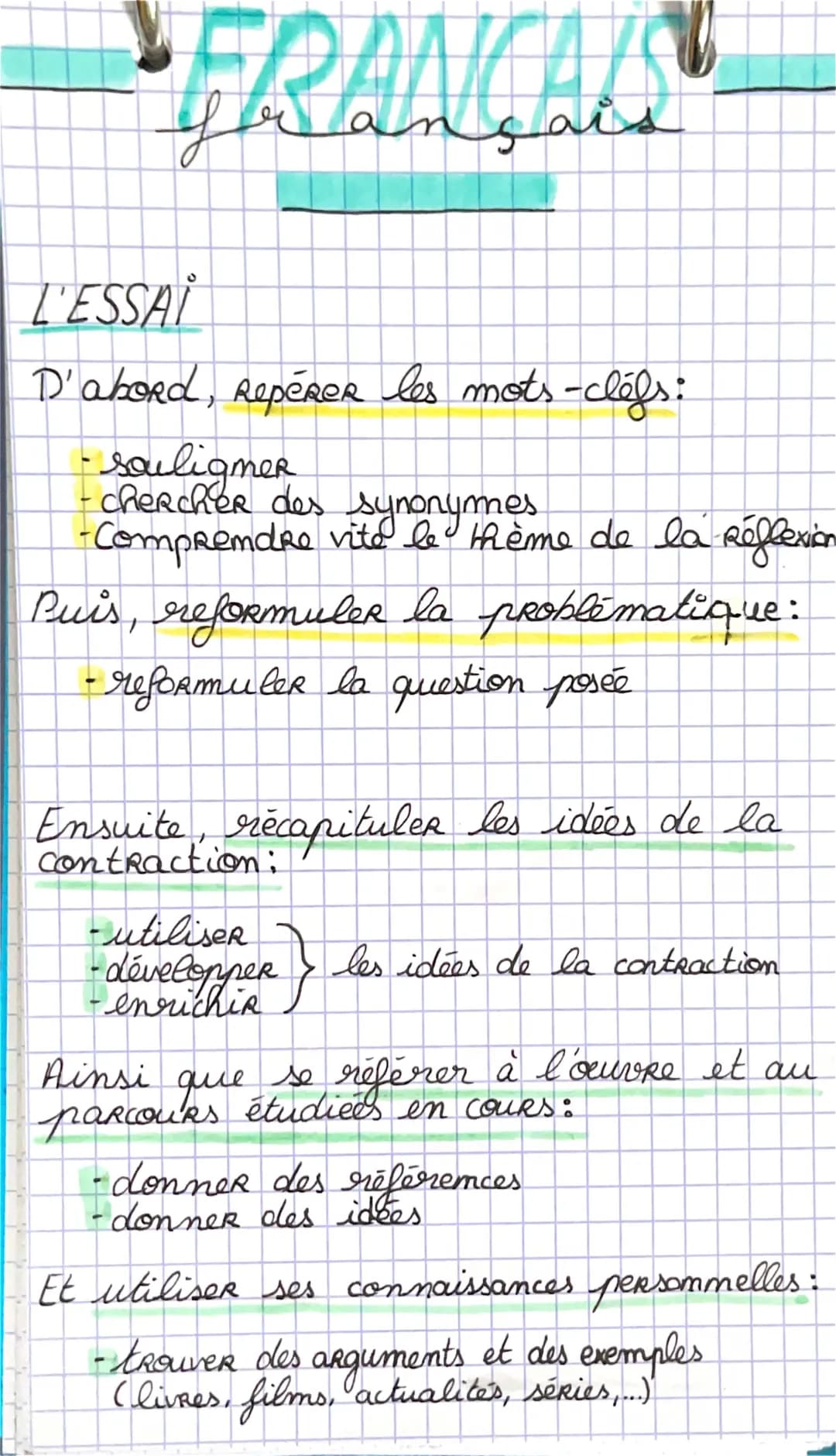 Fiche Révision Bac Français 2024 PDF Gratuit - Méthodologie Essai et Exemples Corrigés
