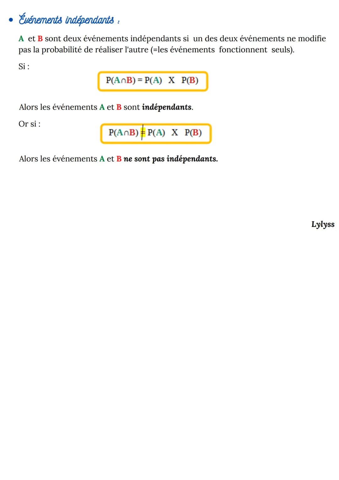 
<p>Les probabilités de A sachant B sont déterminées par la probabilité de l'événement B se produisant en fonction de l'événement A. La form